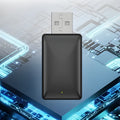Black 2-in-1 wireless car adapter with USB interface