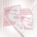 Collagen layered patch mask box containing 4 facial sheet masks for moisturising skincare
