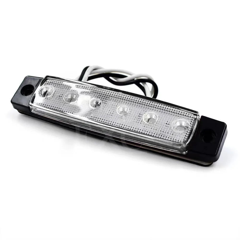 Trailer side warning lights with PVC housing in multiple colour options measuring 9.6cm long