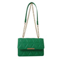 Women's PU leather stitching messenger bag in khaki colour 19x13x6cm with shoulder strap