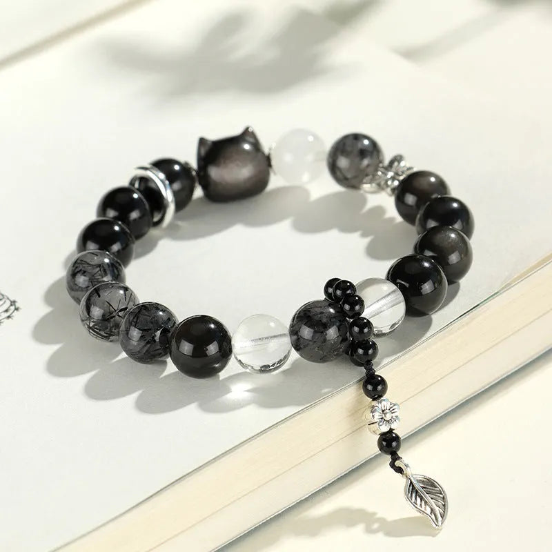 Silverstone women's bracelet with fox charm and diamond-shaped crystal beads in multiple colours