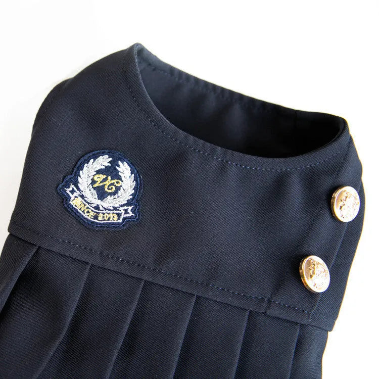 Dark grey polyester casual dog clothing shown on pet model