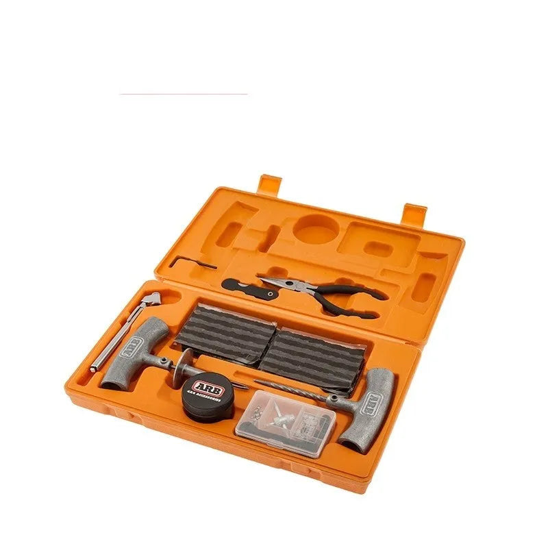 Speedy Seal emergency car tyre repair kit with tools in high-visibility suitcase