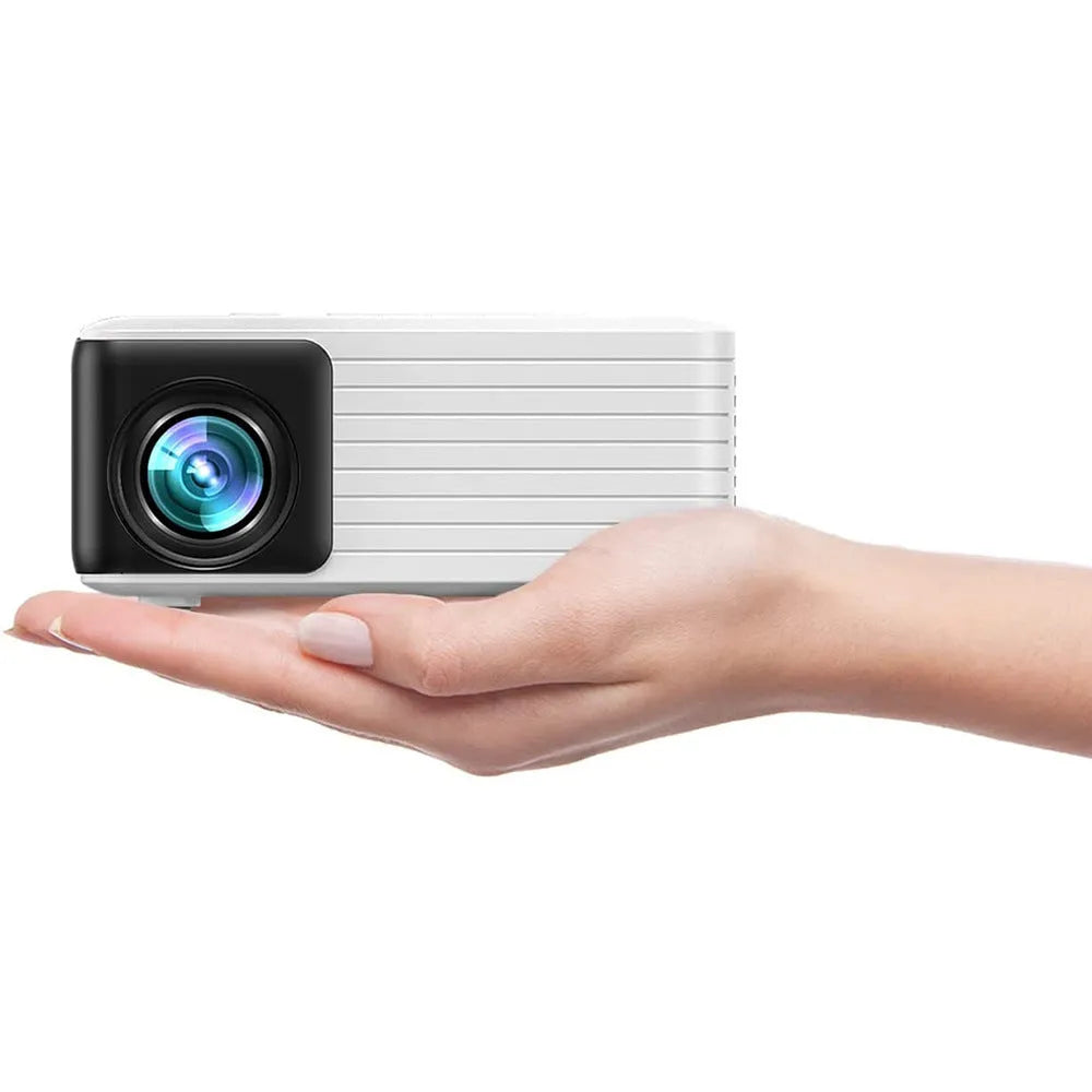 Black Smart Android 720p WiFi Bluetooth projector with reflection film, 3200lms brightness