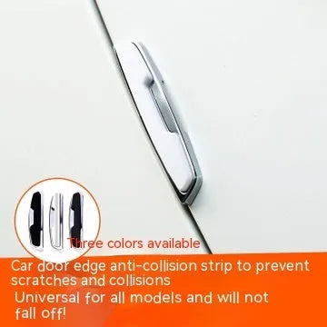Black silicone car door side bumper protection strips, four-piece set