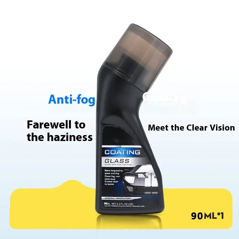 70ml bottle of automotive clear glass anti-fog coating agent with glass fog remover cloth