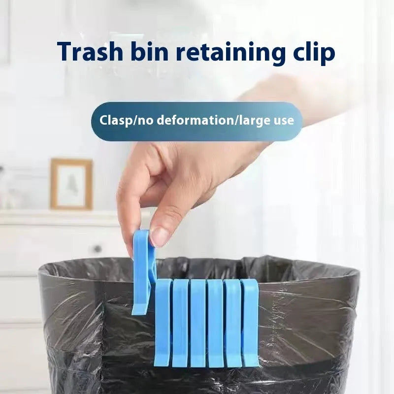 White PP plastic non-slip clip for fixing a bin liner to the side of a kitchen rubbish bin.