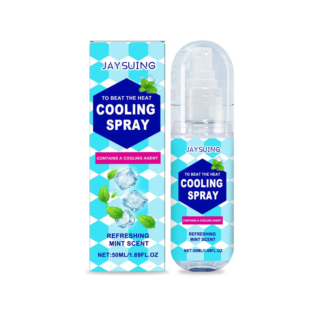 50ml cooling body spray bottle with mint extract formula for summer heat relief