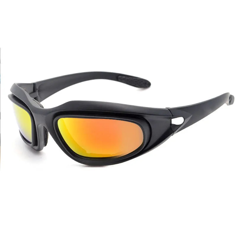 Tactical polarized sunglasses for outdoor cycling with PC frame and sports design
