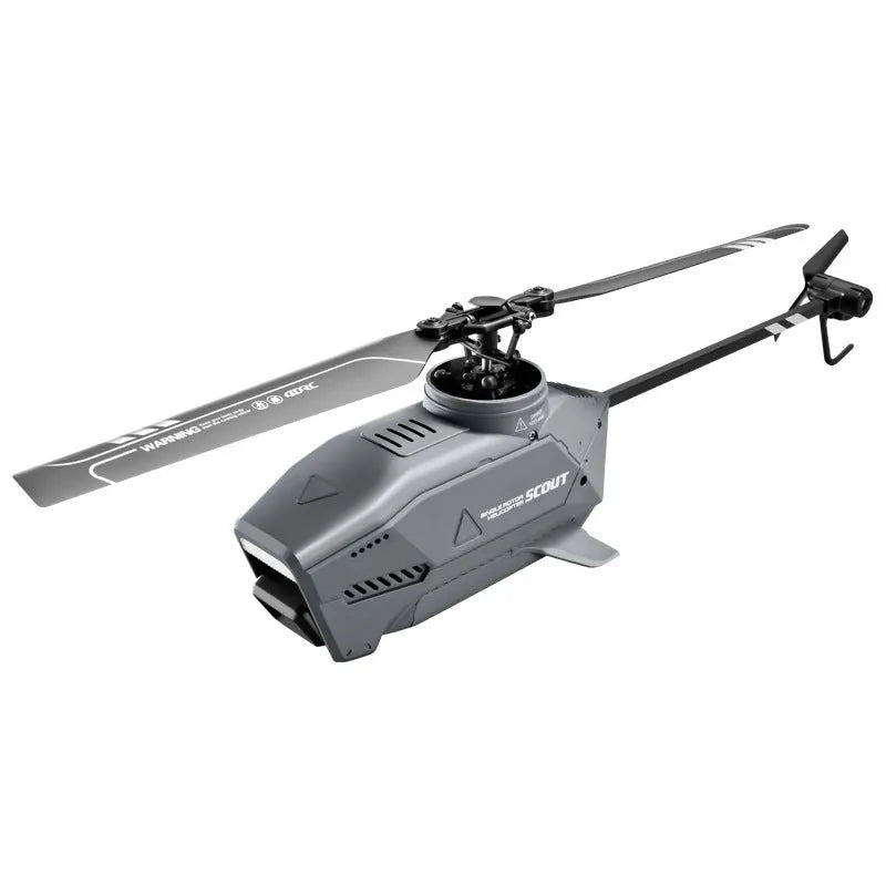 Silver remote control drone with 8K dual camera, optical flow stability, follow mode and stunt flight, under 30cm