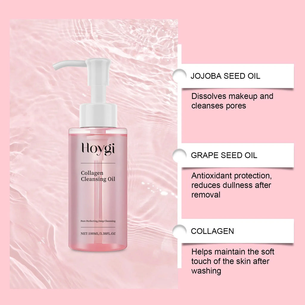 100ml collagen cleansing oil bottle with jojoba and grape seed oils