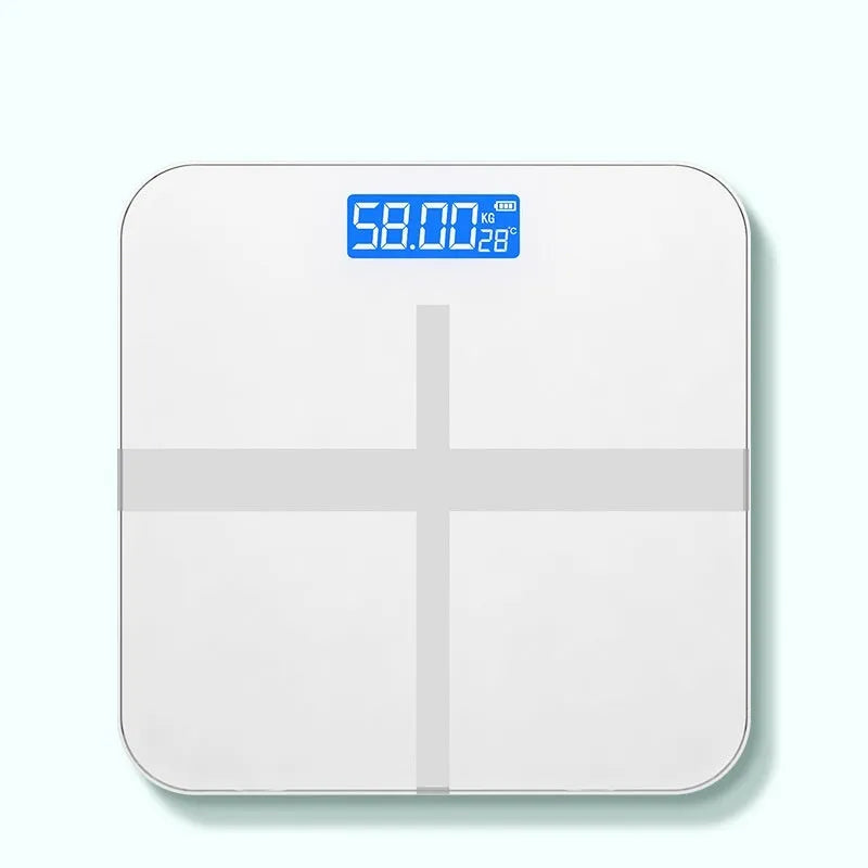 Electronic bathroom scales in cross pattern design with digital display