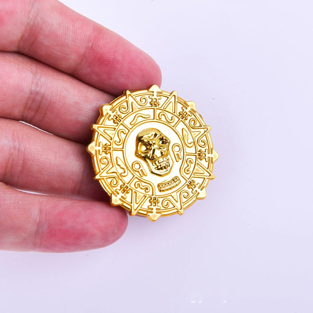Plastic pirate gold coin toy with pointed style design for Halloween dress up parties