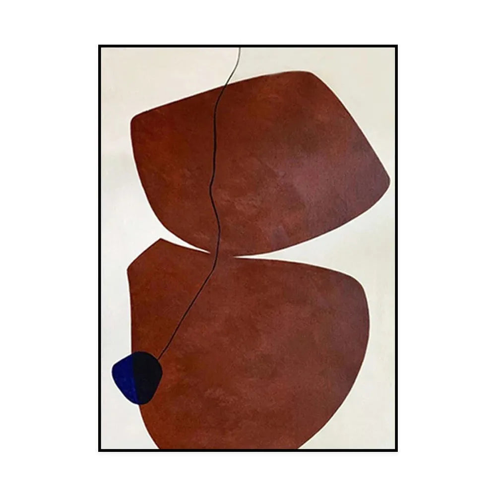 Hand-painted abstract wabi-sabi style oil painting on canvas, unframed and rolled, with modern minimalist design