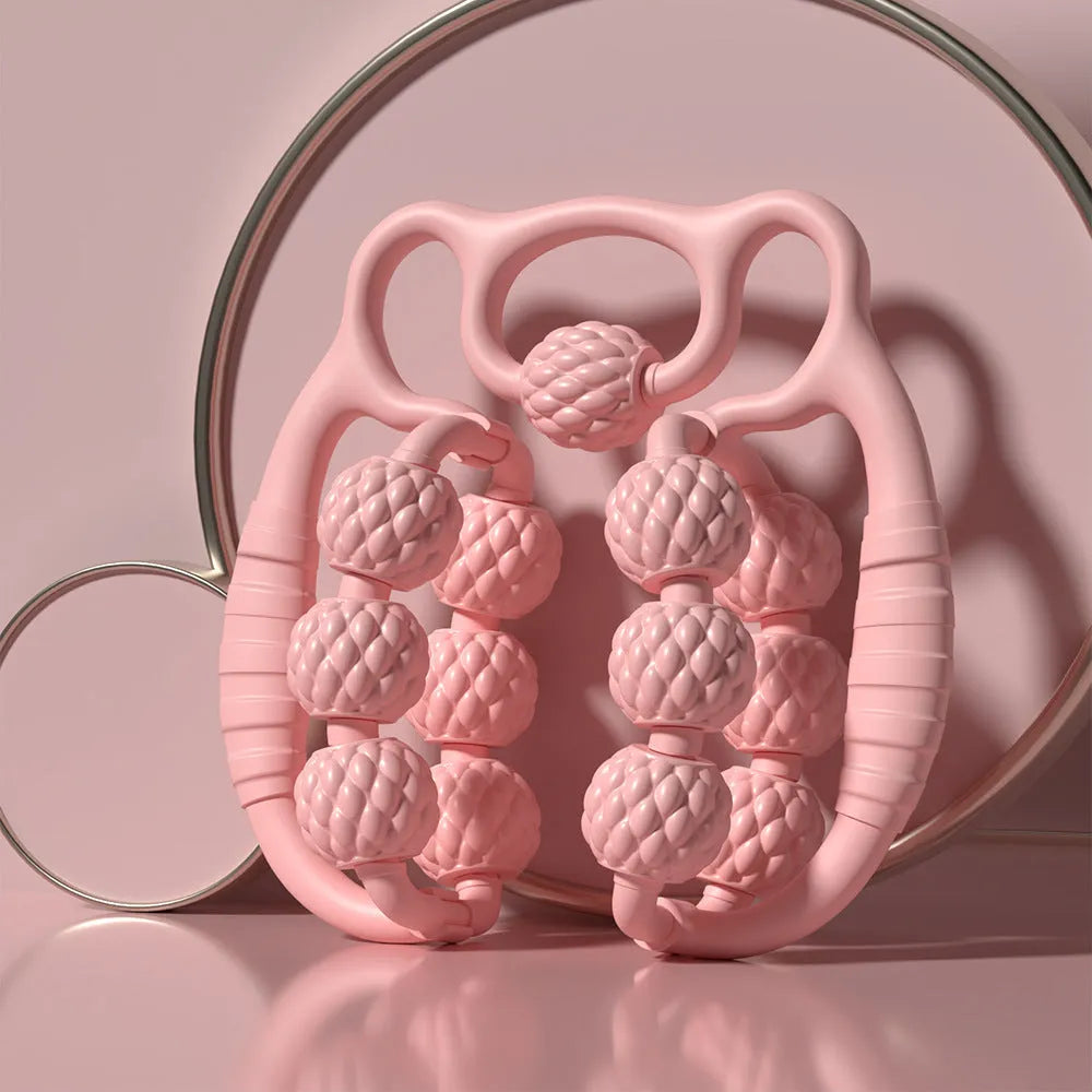 Bear double row ring clip leg massager in cherry powder pink, bubble green, and milk shell purple colour options