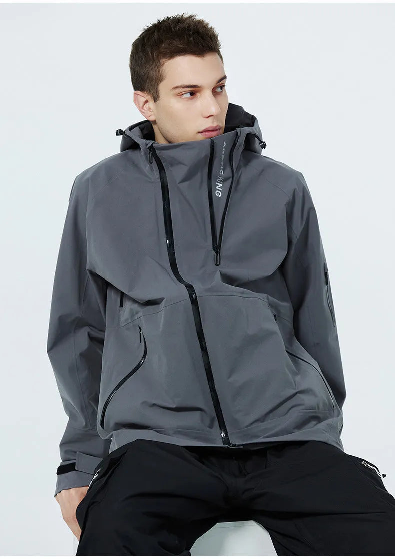 Waterproof windproof ski suit in yellow black grey or liner colours for outdoor winter sports