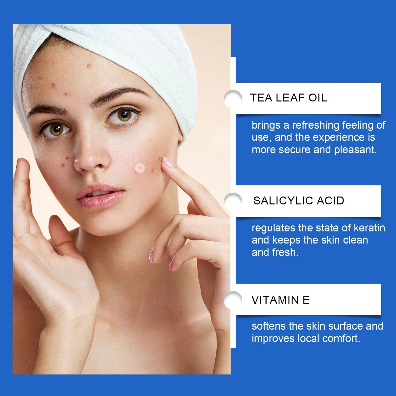 Pack of 216 acne patches for facial care with Tea Tree Oil and Vitamin E