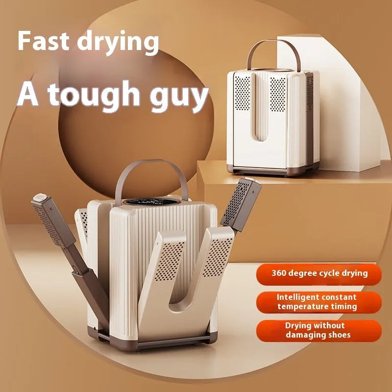 Home shoe dryer with intelligent timing and EU plug for drying damp footwear