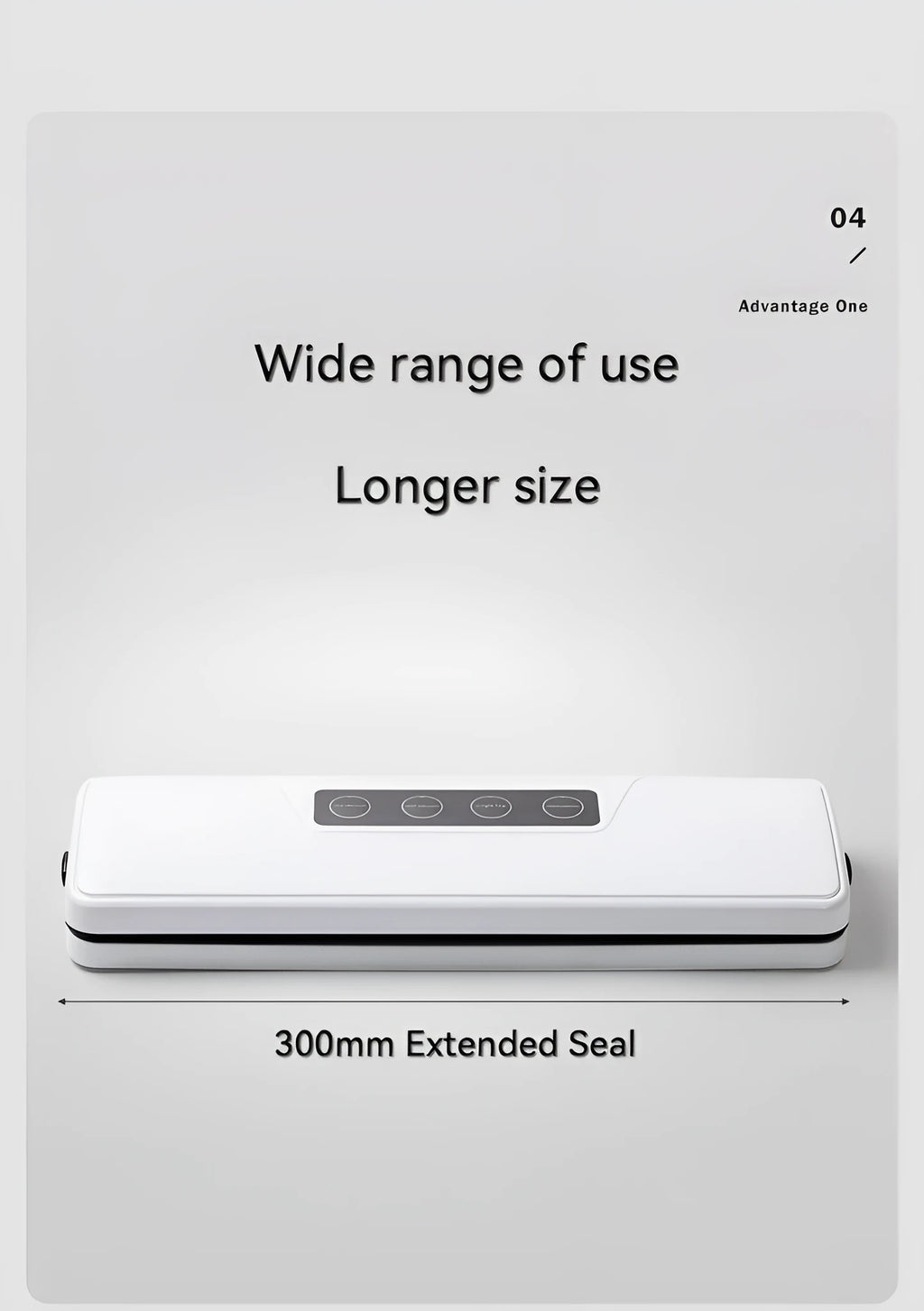Compact white automatic vacuum sealer machine for household food preservation with wireless charging capability