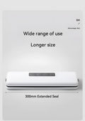 Compact white automatic vacuum sealer machine for household food preservation with wireless charging capability