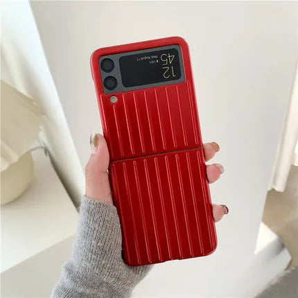 Samsung Z Flip3 ultra-thin flip phone case in black, red, pink, silver, gold, sky blue, and light green colours.