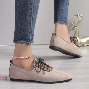 Beige leopard print plus size pumps with pointed toe design for women in UK sizes 36-43