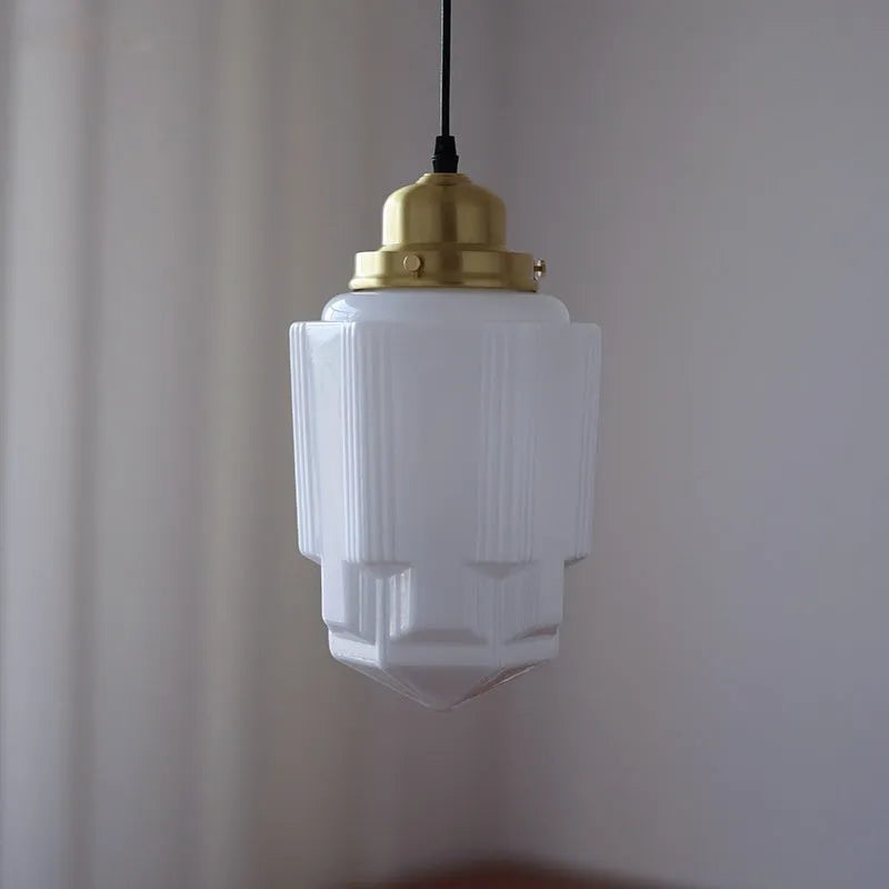 Brass glass American chandelier with warm LED light for restaurant or bedroom ceiling installation