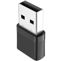 Black two-in-one USB network card with Bluetooth adapter showing nickel-plated wolf tooth connector