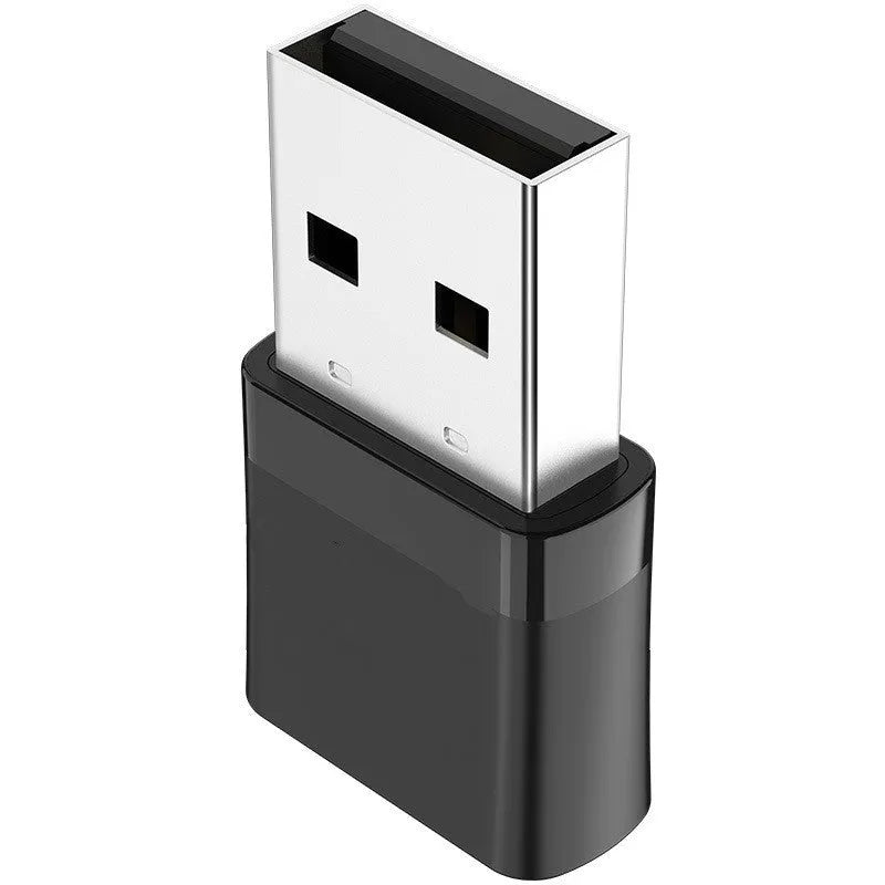 Black two-in-one USB network card with Bluetooth adapter showing nickel-plated wolf tooth connector