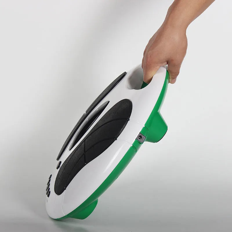 Electric foot massager in milky white with acupuncture point patches for upper sole stimulation