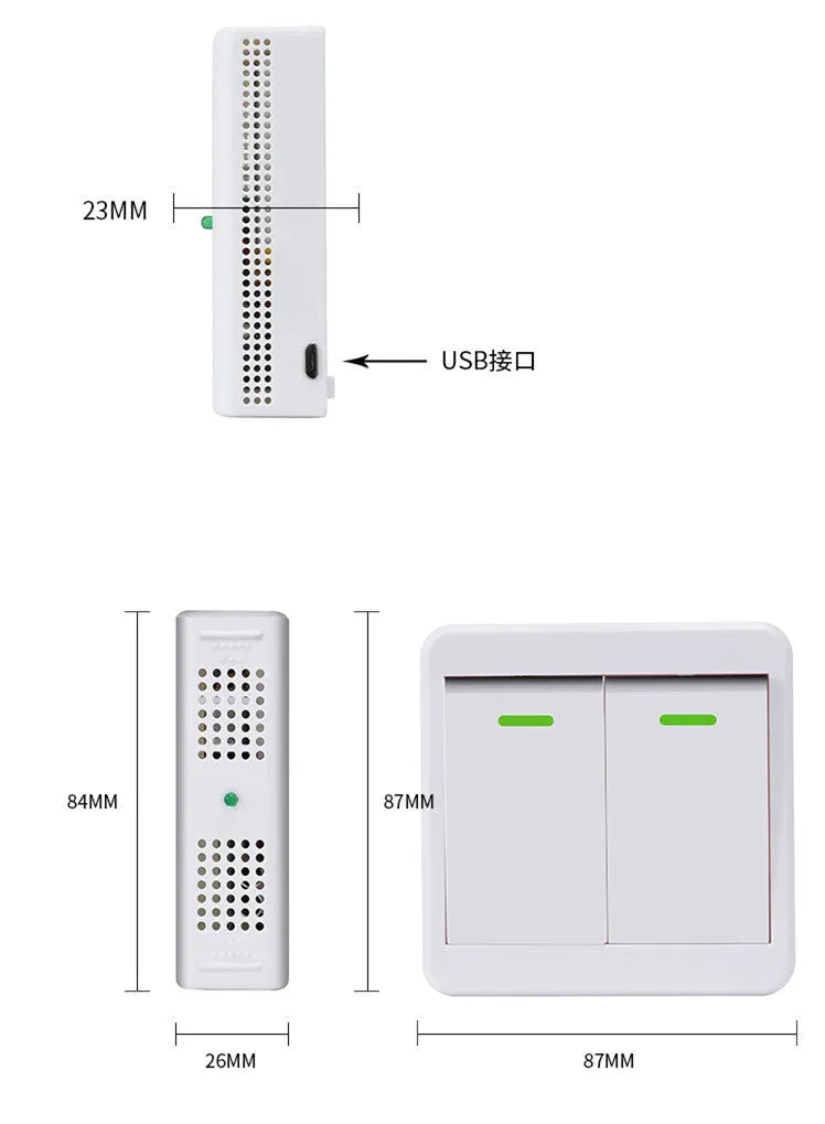 Wireless voice control light switch with remote in gold or white finish