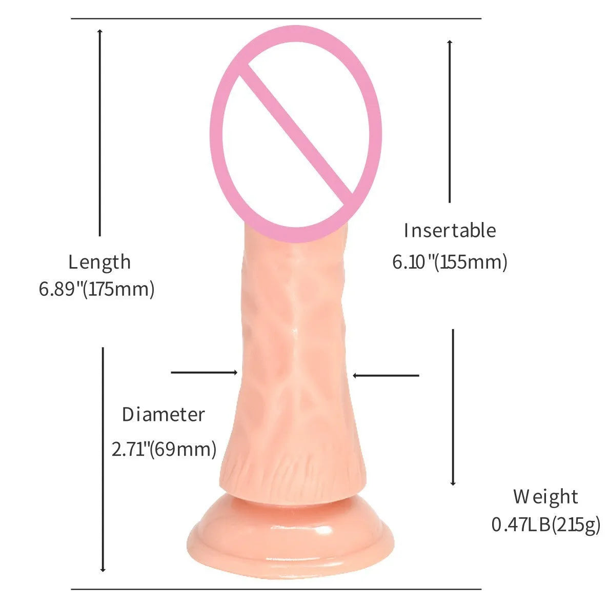 Bullet simulation butt plug in skin colour PVC material, 17.5cm length by 3.5cm width, Japanese bullet skin colour finish