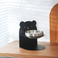 White magnetic stand stainless steel inclined cat water bowl on floor