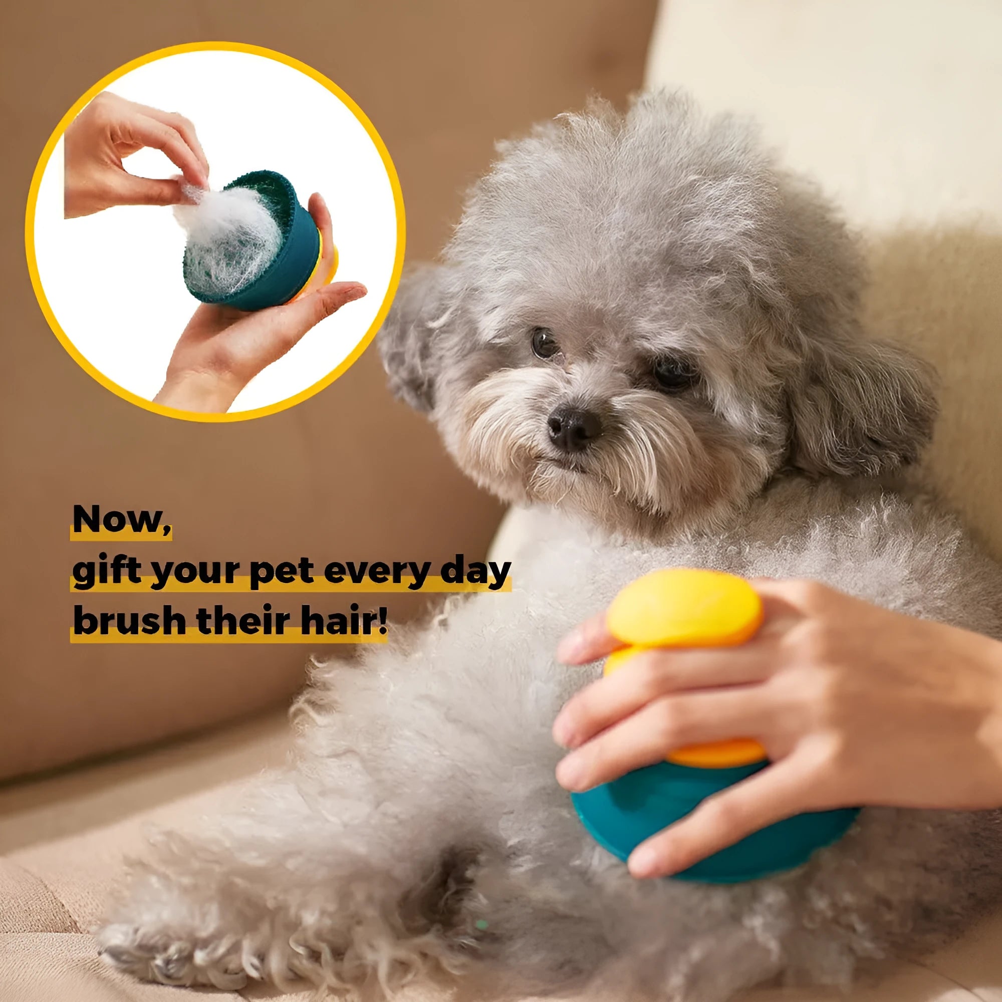 Green pet double-sided knotted silicone hair remover brush for dogs and cats, 8x9.5x9.5cm
