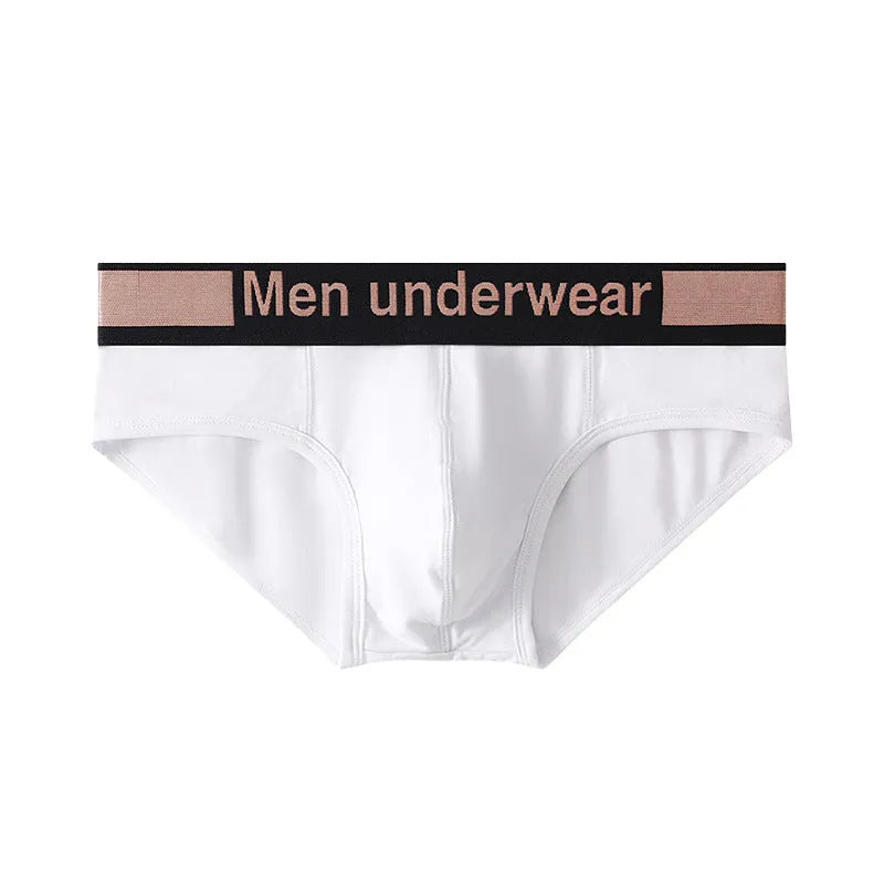 Men's modal briefs in black with a gradient belt and low waist sports design.