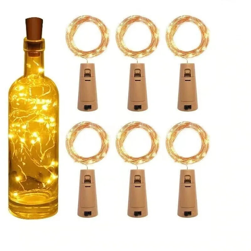 2m battery-powered LED copper wire string lights with PVC shell and steady warm glow