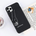 Silicone phone case with Always and Forever print for iPhone, European American style in black