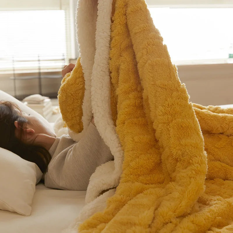 Thickening taffeta thermal flannel casual blanket in modern simplicity style for autumn and winter