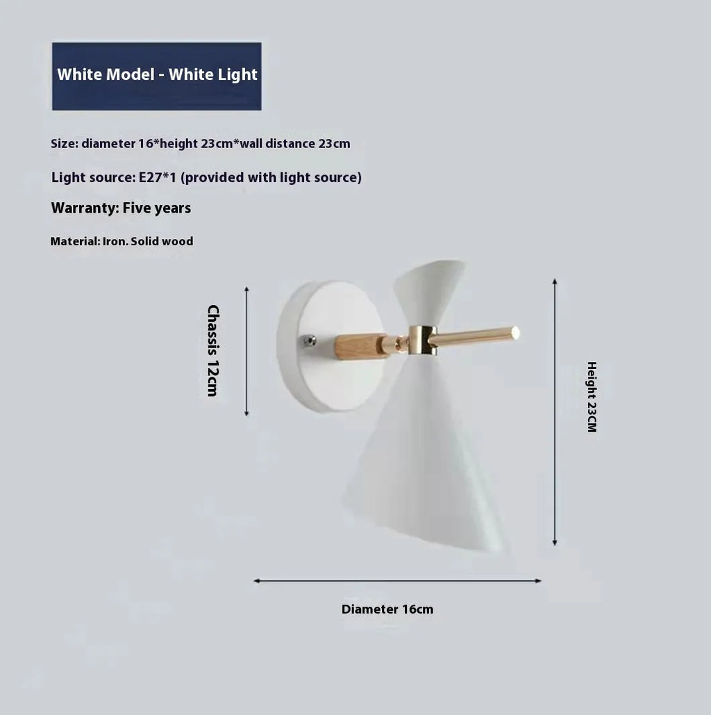 Macaron simple modern decoration wall lamp in Nordic style with iron shade in black finish