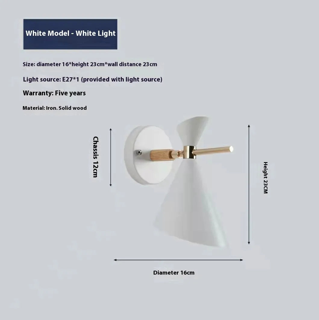 Macaron simple modern decoration wall lamp in Nordic style with iron shade in black finish