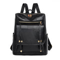 Retro women's backpack in PU leather with three-dimensional pocket and waterproof construction