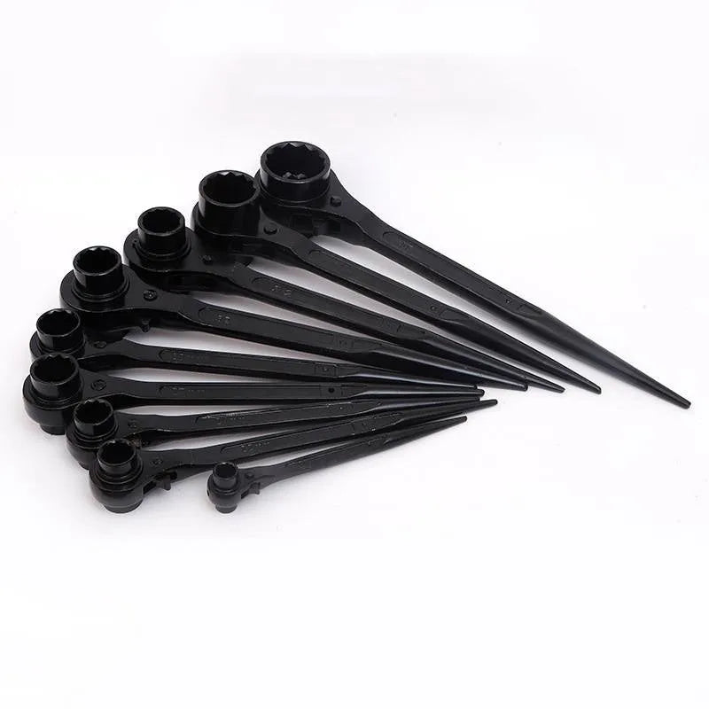 22-24mm pointed-tail ratchet spanner in high carbon steel with bidirectional action