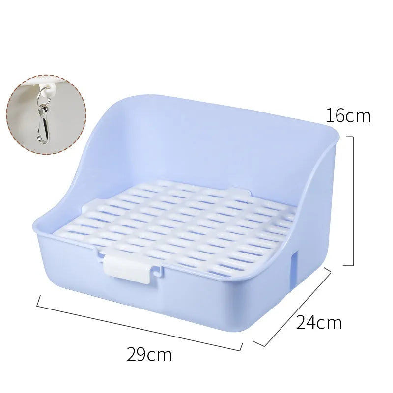 Triangular rabbit litter box corner toilet for small pets in green colour