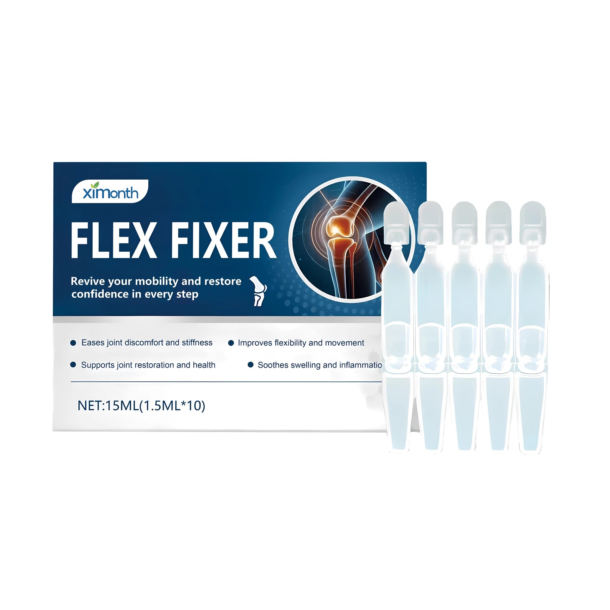 Flex Fixer Joint Care Solution 15ml tube containing ten 1.5ml ampoules