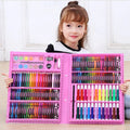 168 piece watercolour pen set in a plastic case, black and pink options, art supplies for school and home