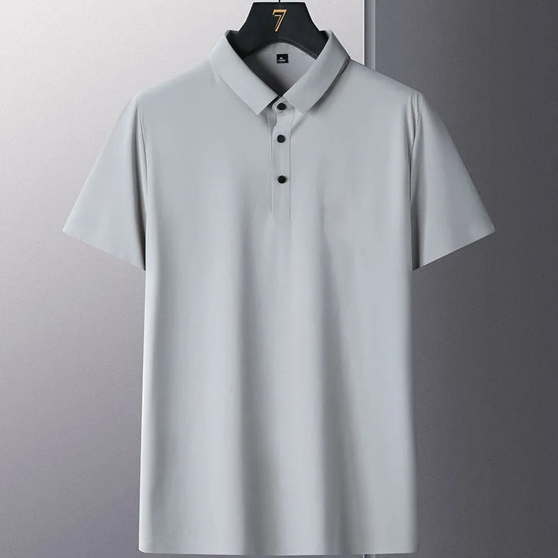 Men's solid colour non-ironing short-sleeve business casual shirt in nylon fabric