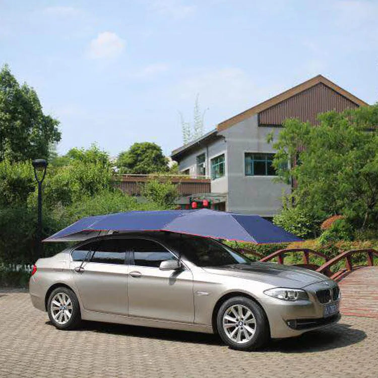 Auto Supplies fully automatic mobile insulated carport tarpaulin Oxford cloth polyester UV protection 400x210cm blue canvas