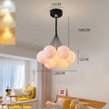 Nordic bubble chandelier with gold and black iron frame and 12cm PMMA lampshades