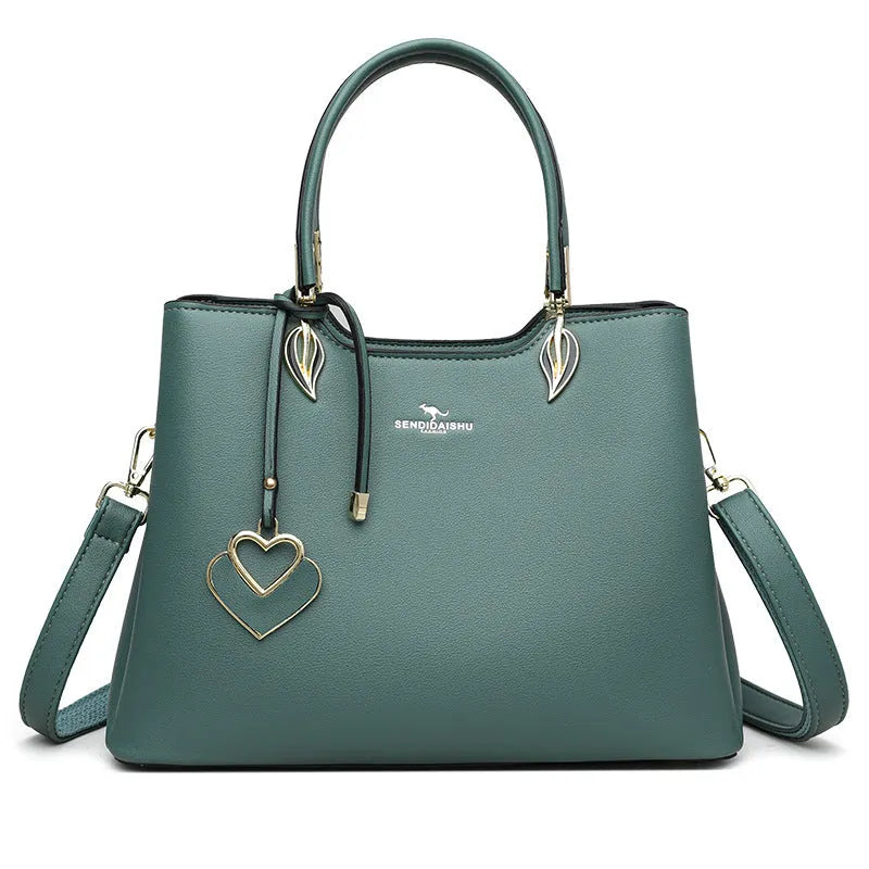 Women's PU leather messenger bag with multiple compartments in various colour options