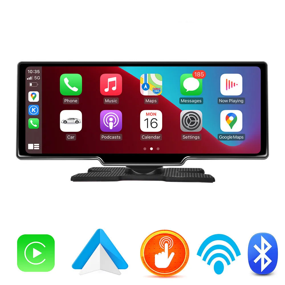 10.26 inch wireless CarPlay truck smart screen with IPS 1600x600 display and ABS housing